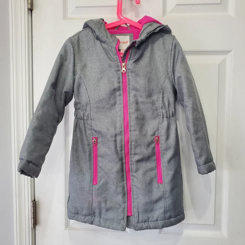 Cat & Jack Jacket Girls Size XS 4/5 Gray Pink